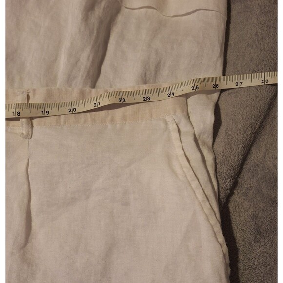 STEVE HARVEY 100% Linen Pants Mens 52/34 (50/30 Actual) White Pleated - Picture 9 of 14